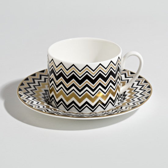 Juego de 6 tazas de té Missoni Zig Zag Gold