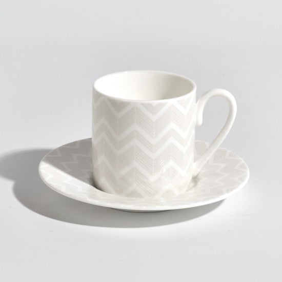 Juego de 6 tazas de café Missoni Zig Zag White