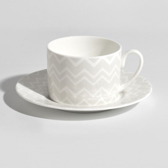 Juego de 6 tazas de té Missoni Zig Zag White