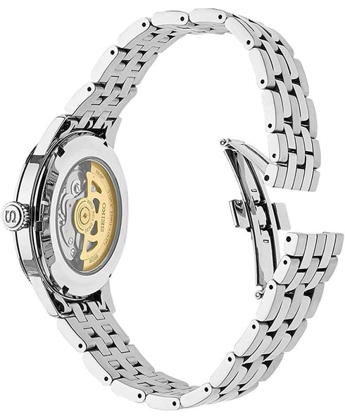 SEIKOSeiko Presage SRPG23J1 Men's Automatic Watch - Silver Dial, Stainless Steel BraceletWATCHESEcecile