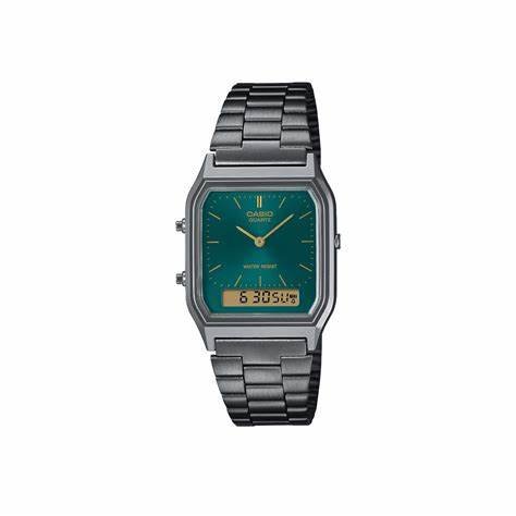 CASIO & VINTAGECasio AQ - 230EGG - 3AEF Unisex Analog - Digital Watch, Green Dial, Stainless Steel BandWATCHESEcecile