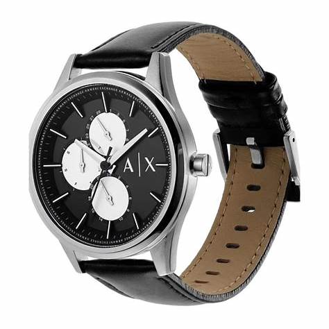 Armani Exchange AX1872 Men's Dante Multifunction Black Leather Watch