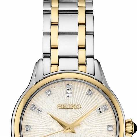 SEIKOSeiko SRZ550P1 Women's Quartz Watch, Ivory Dial, Two - Tone Stainless Steel BraceletWATCHESEcecile