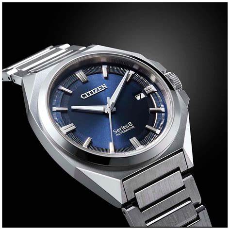 Citizen Series 8 NB6010-81L Reloj automático para hombre - 40mm Esfera azul, Brazalete de acero inoxidable