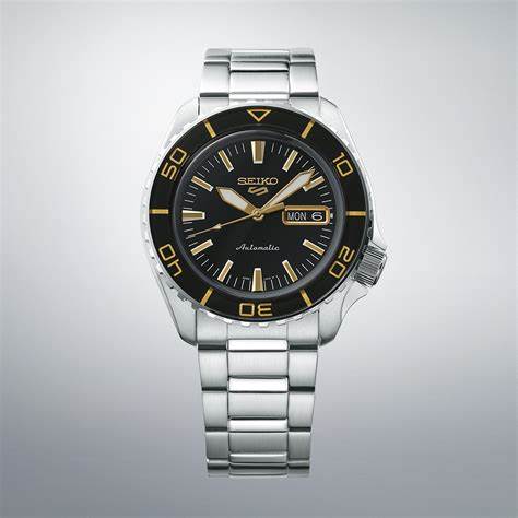SEIKOSeiko 5 Sports SRPK99K1 Men's Automatic Watch, Black Dial, Stainless Steel BraceletWATCHESEcecile