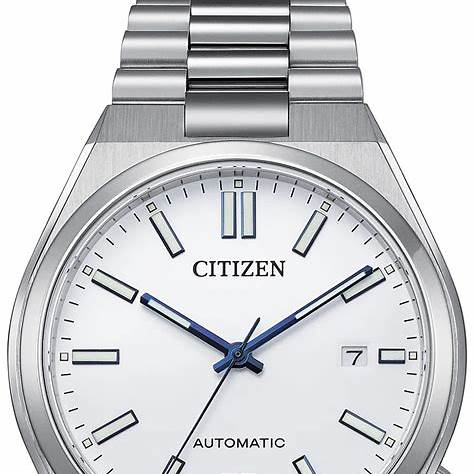 Citizen NJ0159-86A Reloj automático Tsuyosa para hombre, esfera blanca, brazalete de acero inoxidable