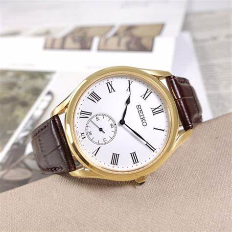 SEIKOSeiko SRK050P1 Men's Classic Quartz Watch, White Dial, Brown Leather StrapWATCHESEcecile