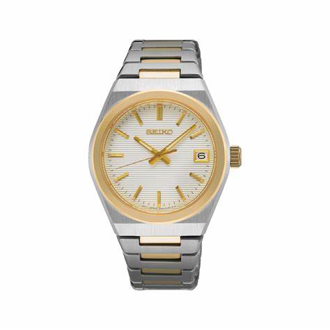 SEIKO: Seiko SUR578P1 Women's Quartz Watch, White Dial, Two - Tone Stainless Steel BraceletWATCHESEcecile