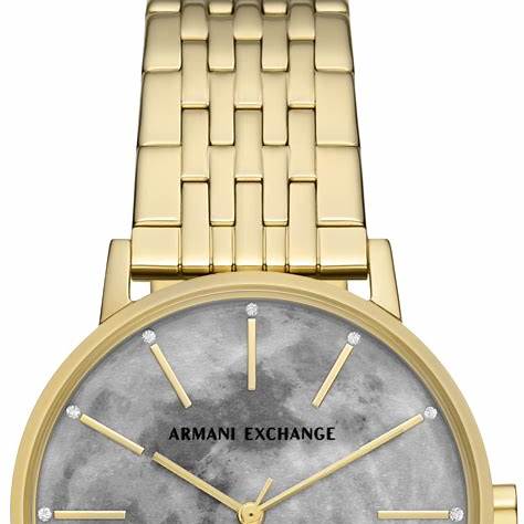 Armani Exchange AX5586 Women's Lola Moonphase Gold-Tone Stainless Steel Watch