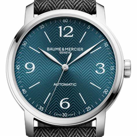 Baume & Mercier Classima 10708 Reloj Automático Hombre - 42mm Esfera Azul, Correa de tela gris
