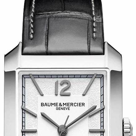 Reloj Baume & Mercier Hampton Automático 10522 Hombre, esfera plateada, correa de aligátor negra