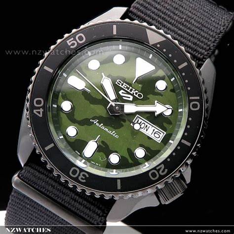 SEIKOSeiko 5 Sports SRPJ37K1 Men's Automatic Watch, Camouflage Dial, Black Nylon StrapWATCHESEcecile