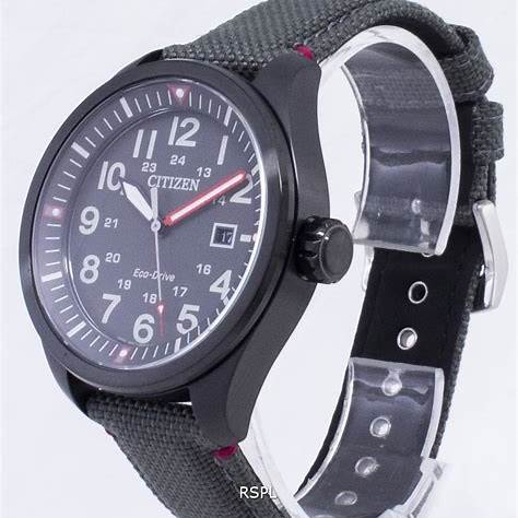 CITIZENCitizen AW5005 - 39H Men's Eco - Drive Military Watch, Black Dial, Green Nylon StrapWATCHESEcecile