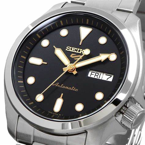 SEIKOSeiko 5 Sports SRPE57K1 Men's Automatic Watch, Black Dial, Stainless Steel BraceletWATCHESEcecile