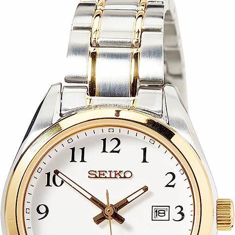 SEIKOSeiko SUR466P1 Women's Quartz Watch, White Dial, Two - Tone Stainless Steel BraceletWATCHESEcecile