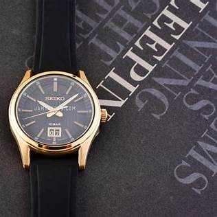 SEIKOSeiko SUR560P1 Men's Quartz Watch, Black Dial, Gold - Tone Stainless Steel Case, Black Silicone StrapWATCHESEcecile
