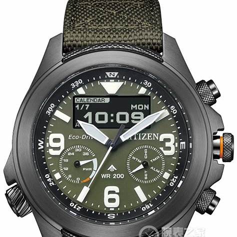 Reloj Citizen Promaster Land JV1005-02W Eco-Drive para hombre - 43,9 mm, esfera verde, correa CORDURA