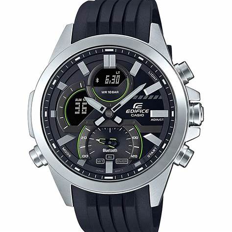 CASIO EDIFICECasio ECB - 30P - 1AEF Men's Analog - Digital Watch - Black Resin Band, Black DialWATCHESEcecile