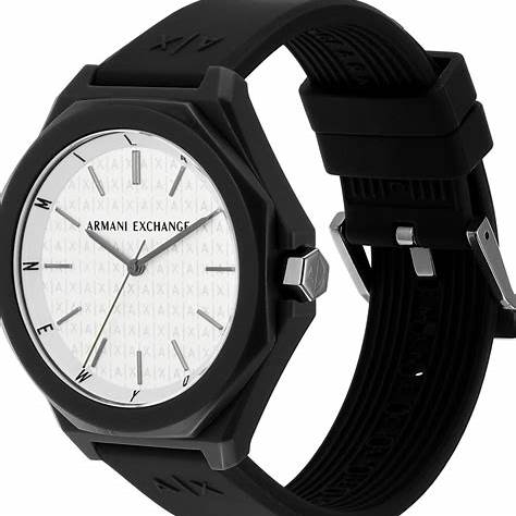Armani Exchange AX4600 Men's Black Silicone Strap Watch