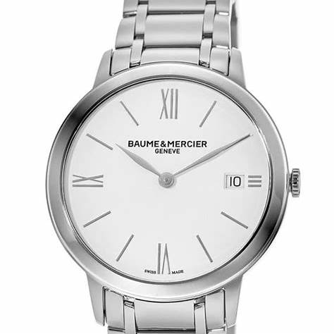 Baume & Mercier Classima 10356 Reloj Cuarzo Mujer - 36.5mm Esfera Blanca, Pulsera Acero