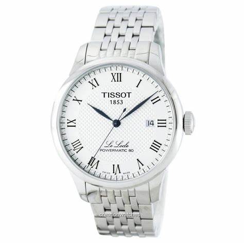 Tissot Le Locle Powermatic 80 T006.407.11.033.00 Reloj automático para hombre, esfera plateada, brazalete de acero inoxidable