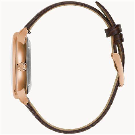 Orologio automatico da uomo Bulova Hudson 97B225 - Cassa in acciaio inossidabile da 39 mm con tonalità oro rosa, quadrante argentato, cinturino in pelle marrone
