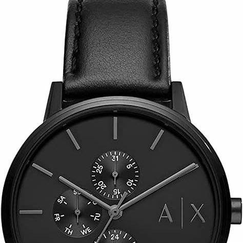 Armani Exchange AX2719 Orologio cronografo da uomo - Cinturino in pelle nera, quadrante nero