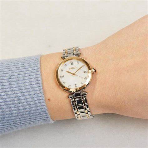 SEIKOSeiko SRZ532P1 Women's Quartz Watch, Mother of Pearl Dial, Two - Tone Stainless Steel BraceletWATCHESEcecile