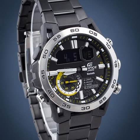 Casio Edifice ECB-40DC-1AEF Reloj analógico digital para hombre con Bluetooth y caja de resina reforzada con fibra de carbono