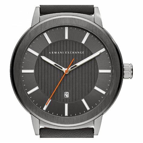 A|X ARMANI EXCHANGEArmani Exchange AX1462 Men's Watch - Grey Leather Strap, Grey DialWATCHESEcecile