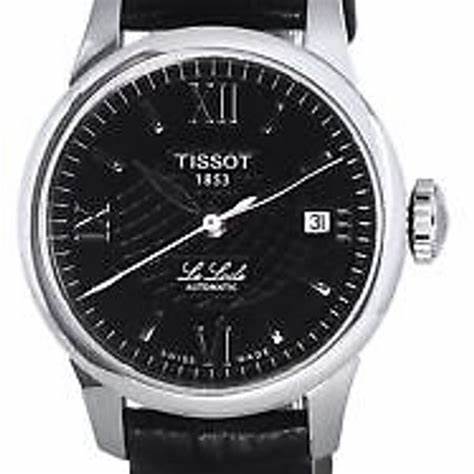 Tissot Le Locle Automatic Lady T41.1.123.57 Women's Watch, Black Dial, Black Leather Strap