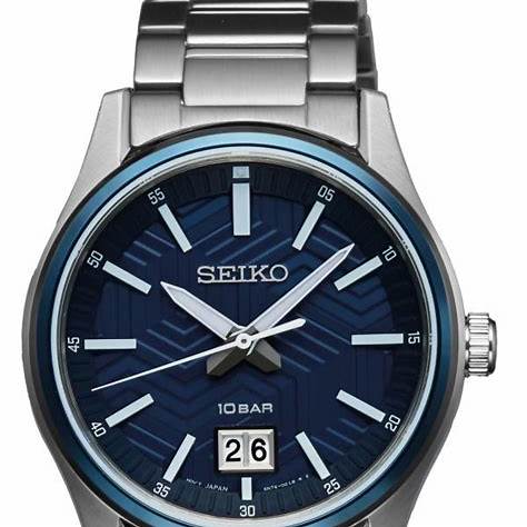 SEIKOSeiko SUR559P1 Men's Quartz Watch, Blue Dial, Stainless Steel BraceletWATCHESEcecile