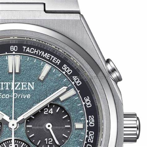 Citizen CA4610-85X Reloj cronógrafo de titanio Eco-Drive para hombre - 42,5 mm Esfera verde