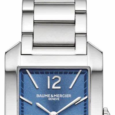 Baume & Mercier Hampton 10476 Women's Quartz Watch - 35mm Blue Dial, Stainless Steel Bracelet