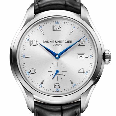 Baume & Mercier Clifton MOA10052 Orologio automatico da uomo - Quadrante argento 41 mm, cinturino in alligatore nero