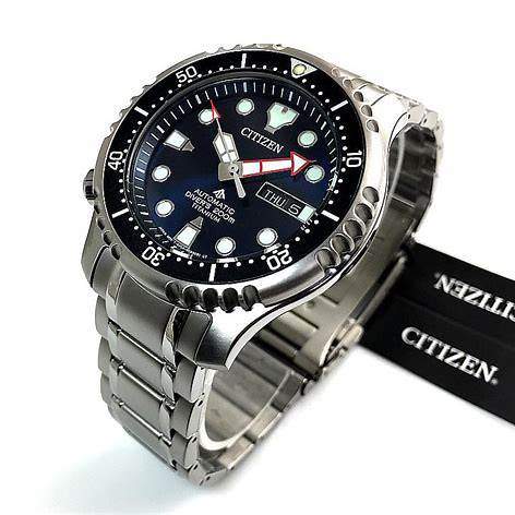 CITIZENCitizen NY0100 - 50M Men's Promaster Diver Automatic Watch, Blue Dial, Titanium BraceletWATCHESEcecile