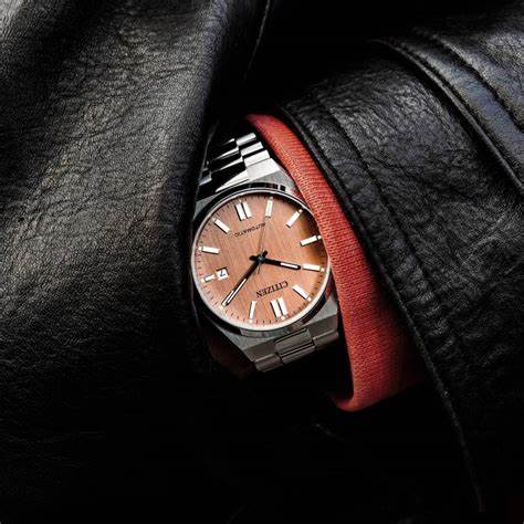 Citizen NJ0159-86Z Montre automatique Tsuyosa pour hommes, cadran saumon, bracelet en acier inoxydable