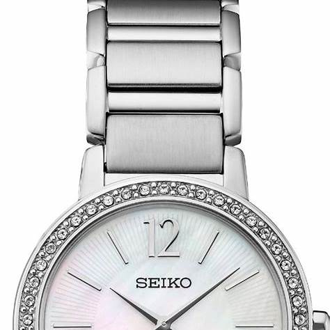 SEIKOSeiko SUP467P1 Women's Solar Watch, Mother of Pearl Dial, Stainless Steel BraceletWATCHESEcecile