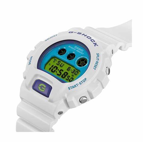 Casio G-SHOCK DW-6900RCS-7ER Reloj analógico digital para hombre - Correa de resina blanca con esfera azul