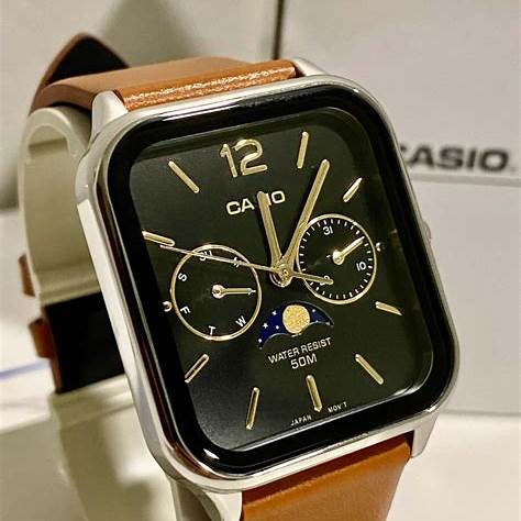 CASIO & VINTAGECasio MTP - M305L - 1AVER Men's Analog Watch - 44.5mm Black Dial, Leather StrapWATCHESEcecile