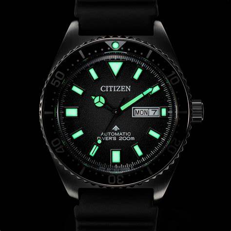 Citizen NY0120-01E Montre de plongée automatique Promaster pour hommes, cadran noir, bracelet caoutchouc noir