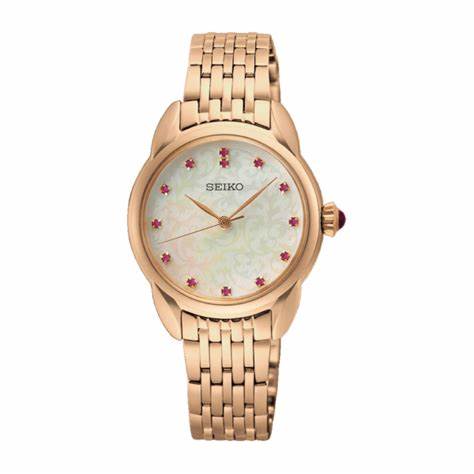 SEIKOSeiko SUR564P1 Women's Quartz Watch, Mother of Pearl Dial, Rose Gold Stainless Steel BraceletWATCHESEcecile