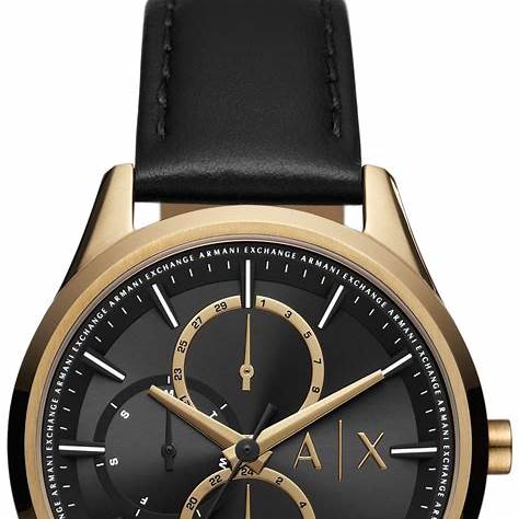 Montre Homme Armani Exchange AX1869 -bracelet cuir noir, cadran noir