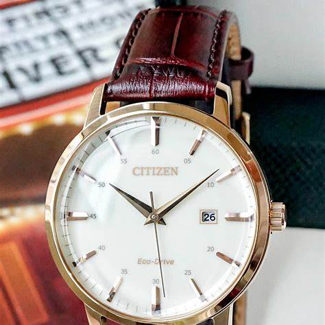 Reloj Citizen BM7463-12A Eco-Drive Classic para hombre, esfera marfil, correa de piel marrón