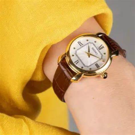 SEIKOSeiko SUR500P1 Women's Quartz Watch, White Dial, Brown Leather StrapWATCHESEcecile