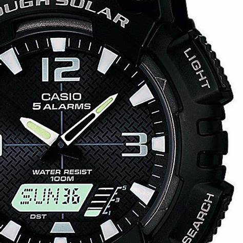 CASIO & VINTAGECasio AQ - S810W - 1AVEF Men's Tough Solar Sport Watch, Black Resin BandWATCHESEcecile