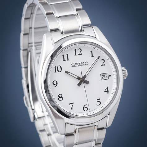 SEIKOSeiko SUR459P1 Men's Quartz Watch, White Dial, Stainless Steel Bracelet1WATCHESEcecile