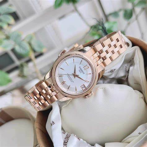 Tissot Ballade Powermatic 80 COSC Lady T108.208.33.117.00 Reloj automático de señora, esfera nacarada, pulsera PVD oro rosa)