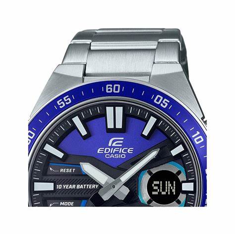 Reloj analógico digital para hombre Casio Edifice EFV-C110D-2AVEF con esfera azul y correa de acero inoxidable