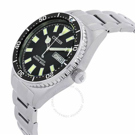 Reloj automático Citizen NY0120-52E Promaster Diver para hombre, esfera negra, brazalete de acero inoxidable